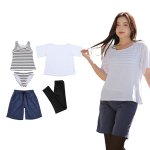 画像8: 体系カバー水着５点セット　Tシャツ　布帛サーフパンツ　レギンス　タンキニ上下セット運動服　ヨガ　スポーツウェア レディース セパレート タンキニ 半袖 5点セット uvカット upf50+ プール 海 水陸両用 無地シンプル色展開　 [SW510] (8)