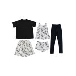 画像6: 半袖Tシャツと膝までロングショットパンツ、タンキニトップス、四角ショーツとレギンス　５点セット水着　水着 レディース 体型カバー タンキニ 5点 セット タンクトップ ショートパンツ Tシャツ ラッシュガード ママ水着 [SW507] (6)