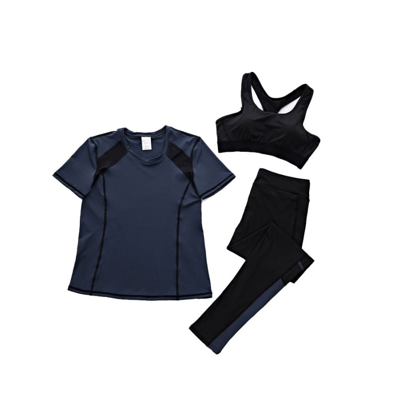 画像17: 半袖/スポーツブラー/レギンスヨガ3点セット スポーツウェア ヨガウェア ジャージ セット レディース フィットネスウエア トレーニングウェア アクティブウェア 韓国風 体型カバー [SYZ3053] (17)