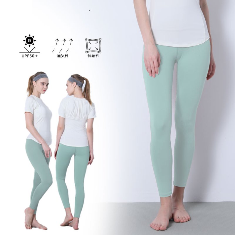画像13: ヨガレギンス　ヨガウェア レディース レギンス 吸汗速乾 ストレッチ ロング丈 スポーツタイツ シンプル　無地　パンツ　UVカット [SYZ3063]  (13)