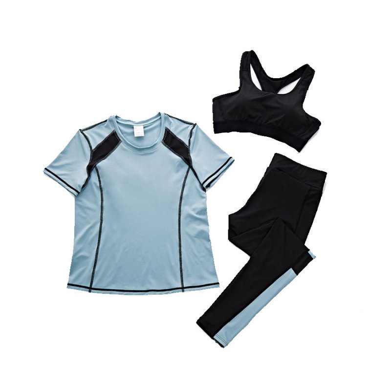 画像18: 半袖/スポーツブラー/レギンスヨガ3点セット スポーツウェア ヨガウェア ジャージ セット レディース フィットネスウエア トレーニングウェア アクティブウェア 韓国風 体型カバー [SYZ3053] (18)