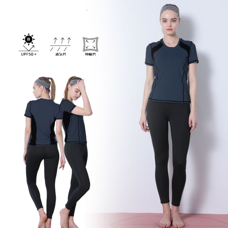 画像13: 半袖/スポーツブラー/レギンスヨガ3点セット スポーツウェア ヨガウェア ジャージ セット レディース フィットネスウエア トレーニングウェア アクティブウェア 韓国風 体型カバー [SYZ3053] (13)