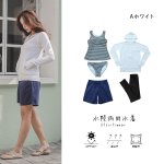 画像9: ラッシュガード　布帛ショットパンツ　タンキニ上下セット　レギンス　水着5点セット　体型カバー セパレート タンキニ 長袖 5点セット フード付き パーカー レギンス uvカットupf50+ プール 海 海水浴 サウナ　ヨガウェア [SW503] (9)