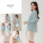 画像15: 無地　ロング袖体系カバーTシャツ　布帛ショットパンツ　レギンス　タンキニ上下セット　水着5点セット レディース 体型カバー ラッシュガード 長袖 5点セット フィットネス [SW502] (15)