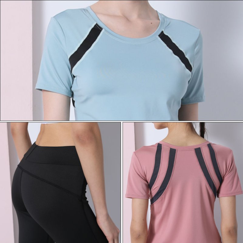 画像5: カップ付半袖 レギンス ヨガ2点セット 体型カバーできる スポーツウェア レディース 上下セット 半袖 Tシャツ パンツ レギンス 一体型 ヨガウェア トレーニングウェア ジムウェア 速乾 [SYZ3051] (5)