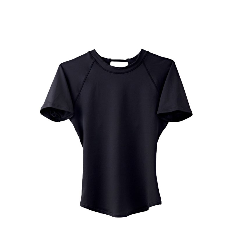 画像2: 半袖ヨガ単品Tシャツ　レディース 半袖 接触冷感 トップス Tシャツ 春 夏 ヨガウェア ロング丈 ストレッチ 吸水 速乾 消臭 体型カバー ゆったり 20代 30代 40代 50代 60代 長め フィットネス スポーツ [YGW20-15] (2)