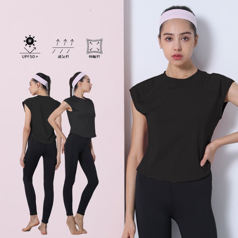 画像14: ヨガウェア　Tシャツ　ヨガウェア 超軽量　ストレッチタイプ トップス レディース　ランニングウェア ゆったりシャツ トレーニングウェア フィットネスウェア ジムウェア [YGW20-12] (14)