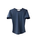 画像8: 半袖ヨガ単品Tシャツ　レディース 半袖 接触冷感 トップス Tシャツ 春 夏 ヨガウェア ロング丈 ストレッチ 吸水 速乾 消臭 体型カバー ゆったり 20代 30代 40代 50代 60代 長め フィットネス スポーツ [YGW20-15] (8)