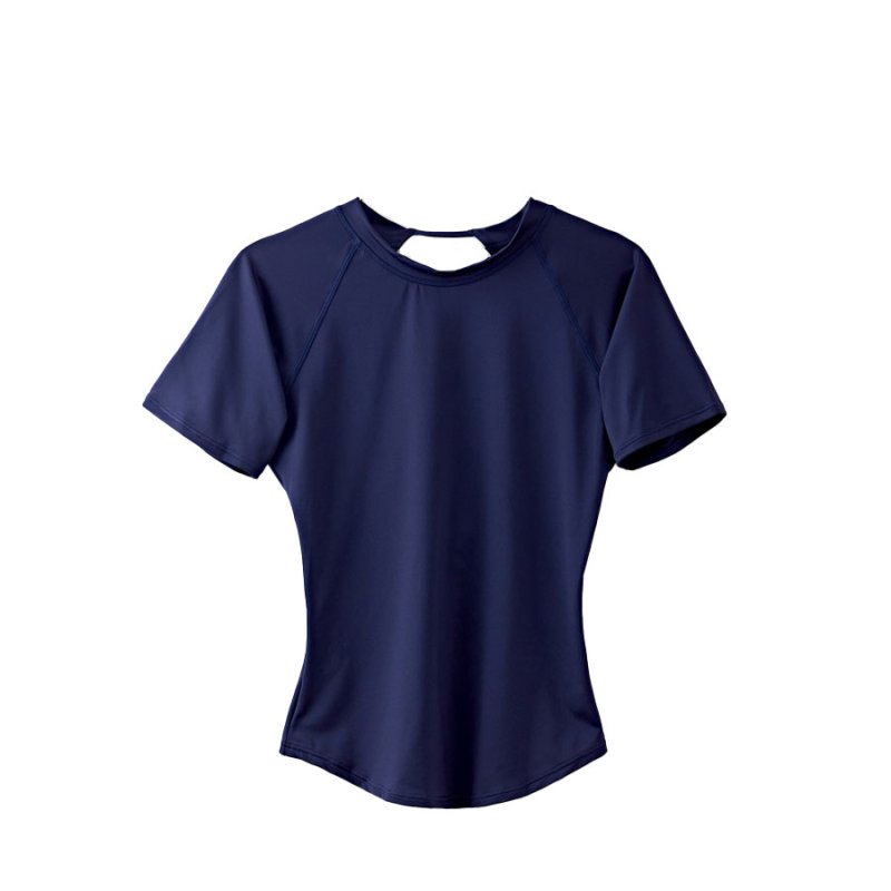 画像6: 半袖ヨガ単品Tシャツ　レディース 半袖 接触冷感 トップス Tシャツ 春 夏 ヨガウェア ロング丈 ストレッチ 吸水 速乾 消臭 体型カバー ゆったり 20代 30代 40代 50代 60代 長め フィットネス スポーツ [YGW20-15] (6)