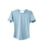 画像9: 半袖ヨガ単品Tシャツ　レディース 半袖 接触冷感 トップス Tシャツ 春 夏 ヨガウェア ロング丈 ストレッチ 吸水 速乾 消臭 体型カバー ゆったり 20代 30代 40代 50代 60代 長め フィットネス スポーツ [YGW20-15] (9)