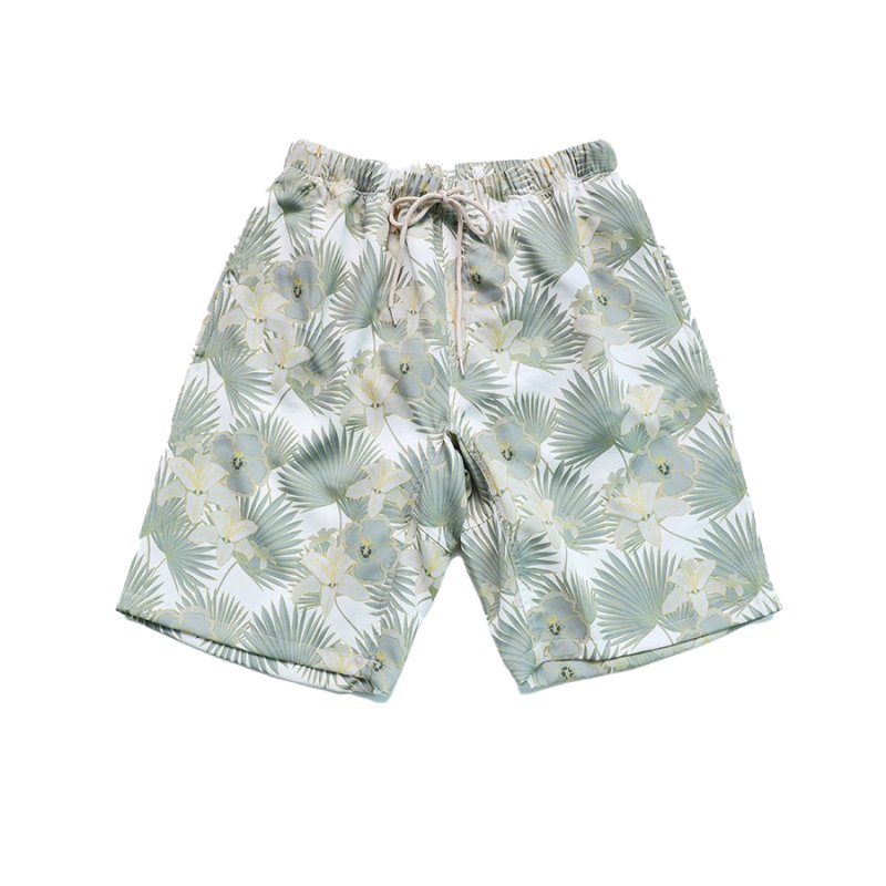 画像14: 膝まで布帛メンズパンツ　水が溜まらない　メッシュインナー付き　布帛速乾素材　ポケット付き　ウェスト調整紐　膝まで長さ　男用水着パンツ　ランニング　無地シンプル　プリント柄 [SLV32130] (14)