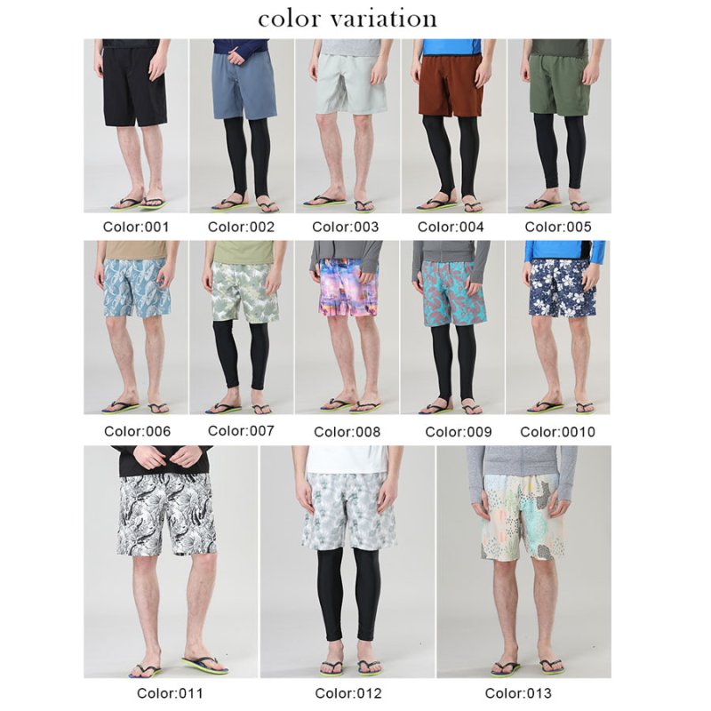 画像7: 膝まで布帛メンズパンツ　水が溜まらない　メッシュインナー付き　布帛速乾素材　ポケット付き　ウェスト調整紐　膝まで長さ　男用水着パンツ　ランニング　無地シンプル　プリント柄 [SLV32130] (7)