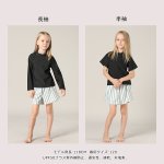 画像5: キッズ水着 めぐれ防止付き　セパレート 女の子 2点セット インナー付きショートパンツ インナー付きTシャツ 半袖 長袖 UVカット SPF50＋ かわいい おしゃれ 小学生　中学生　高校生 [ZYB3601] (5)