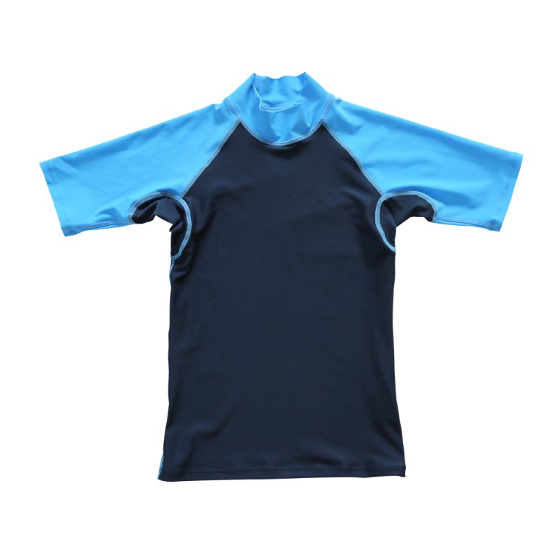 画像9: 男児半袖シンプル水着ウェア　ッシュガード キッズ 半袖 ハイネック UVカット 半袖シャツ 水着 tシャツ スイムウェア スポーツシャツ ジュニア 水陸両用 吸湿速乾 [SL1920] (9)