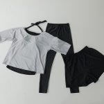 画像25: インナー付きトップスとレギンスとショットパンツの体型カバー水着３点セット 水着 韓国風 かわいい 速乾性 スポーツ パッド付き 水泳用 水陸両用 普段着 女性用 (25)