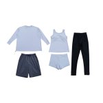 画像12: 体系カバー水着５点セット　Tシャツ　布帛サーフパンツ　レギンス　タンキニ上下セット運動服　ヨガ　スポーツウェア レディース ラッシュガード 上下セット 体型カバー セパレート タンキニ 長袖 レギンス uvカット upf50+ プール 海 水陸両用 無地シンプル色展開　 [SW509] (12)