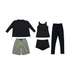 画像19: 体系カバー水着５点セット　Tシャツ　布帛サーフパンツ　レギンス　タンキニ上下セット運動服　ヨガ　スポーツウェア レディース ラッシュガード 上下セット 体型カバー セパレート タンキニ 長袖 レギンス uvカット upf50+ プール 海 水陸両用 無地シンプル色展開　 [SW509] (19)