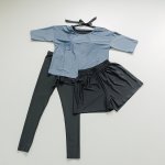 画像17: インナー付きトップスとレギンスとショットパンツの体型カバー水着３点セット 水着 韓国風 かわいい 速乾性 スポーツ パッド付き 水泳用 水陸両用 普段着 女性用 (17)