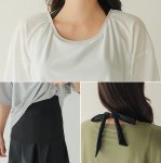 画像5: インナー付きトップスとレギンスとショットパンツの体型カバー水着３点セット 水着 韓国風 かわいい 速乾性 スポーツ パッド付き 水泳用 水陸両用 普段着 女性用 (5)