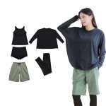 画像11: 体系カバー水着５点セット　Tシャツ　布帛サーフパンツ　レギンス　タンキニ上下セット運動服　ヨガ　スポーツウェア レディース ラッシュガード 上下セット 体型カバー セパレート タンキニ 長袖 レギンス uvカット upf50+ プール 海 水陸両用 無地シンプル色展開　 [SW509] (11)