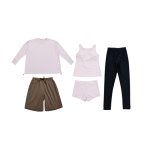 画像17: 体系カバー水着５点セット　Tシャツ　布帛サーフパンツ　レギンス　タンキニ上下セット運動服　ヨガ　スポーツウェア レディース ラッシュガード 上下セット 体型カバー セパレート タンキニ 長袖 レギンス uvカット upf50+ プール 海 水陸両用 無地シンプル色展開　 [SW509] (17)