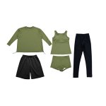 画像13: 体系カバー水着５点セット　Tシャツ　布帛サーフパンツ　レギンス　タンキニ上下セット運動服　ヨガ　スポーツウェア レディース ラッシュガード 上下セット 体型カバー セパレート タンキニ 長袖 レギンス uvカット upf50+ プール 海 水陸両用 無地シンプル色展開　 [SW509] (13)