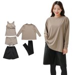 画像23: 無地　ロング袖体系カバーTシャツ　布帛ショットパンツ　レギンス　タンキニ上下セット　水着5点セット レディース 体型カバー ラッシュガード 長袖 5点セット フィットネス [SW502] (23)