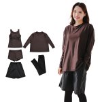 画像17: 無地　ロング袖体系カバーTシャツ　布帛ショットパンツ　レギンス　タンキニ上下セット　水着5点セット レディース 体型カバー ラッシュガード 長袖 5点セット フィットネス [SW502] (17)