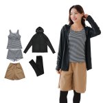 画像17: ファスナーつきラッシュバード とレギンスと布帛パンツとタンキニ上下セットの水着5点セット　水着 レディース ラッシュガード 上下セット 体型カバー セパレート タンキニ 長袖 5点セット フード付き ジップアップ レギンス uvカット upf50+ プール 海 水陸両用 [SW504] (17)