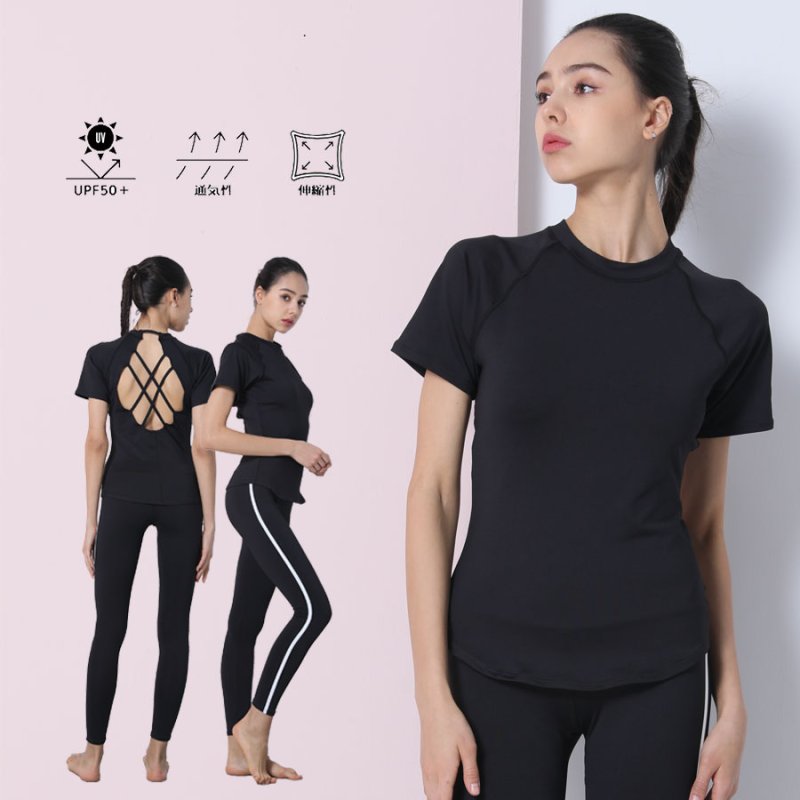 画像21: 半袖ヨガ単品Tシャツ　レディース 半袖 接触冷感 トップス Tシャツ 春 夏 ヨガウェア ロング丈 ストレッチ 吸水 速乾 消臭 体型カバー ゆったり 20代 30代 40代 50代 60代 長め フィットネス スポーツ [YGW20-15] (21)