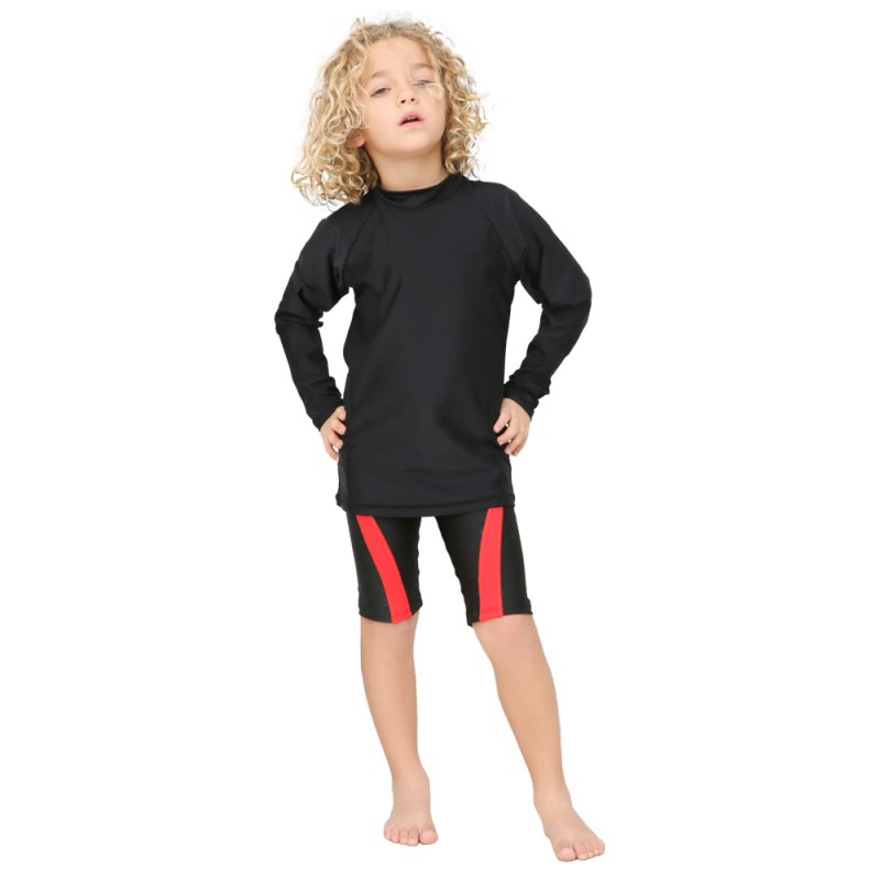 画像7: 男児ロング袖　無地シンプル　水着ウェア　ラッシュガード キッズ スクール 長袖 フードなし ジップアップ 無地 男の子 女の子 小学生 中学生 学校 授業 紺 ネイビー uvカット (7)