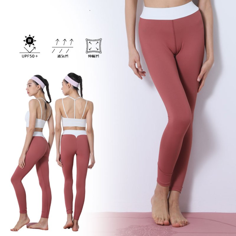 画像15: ヨガレギンス　ヨガウェア レディース レギンス 吸汗速乾 ストレッチ 9分丈 スポーツタイツ ロング 無地 パンツ　UV素材 [SYZ3062] (15)