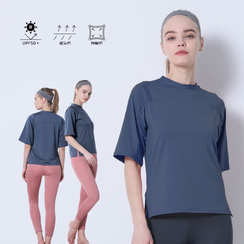 画像18: ヨガ単品Tシャツ スポーツシャツ レディース 冷感 半袖 ヨガウェア トップス スポーツシャツ 半袖速　乾　シンプルカラー [YGW20-17] (18)