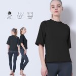 画像14: ヨガ単品Tシャツ スポーツシャツ レディース 冷感 半袖 ヨガウェア トップス スポーツシャツ 半袖速　乾　シンプルカラー [YGW20-17] (14)