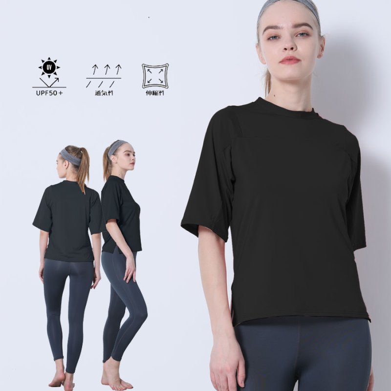 画像14: ヨガ単品Tシャツ スポーツシャツ レディース 冷感 半袖 ヨガウェア トップス スポーツシャツ 半袖速　乾　シンプルカラー [YGW20-17] (14)