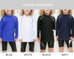 画像4: 男児水着　ロングウェア　ラッシュガード キッズ 長袖 男の子 女の子 ユニセックス Tシャツ クール水着 ハイネック 立ち襟タイプ ス 冷感夏用インナー 水陸両用 スイムウェア 体型カバー 日焼け予防 吸汗速乾 (4)