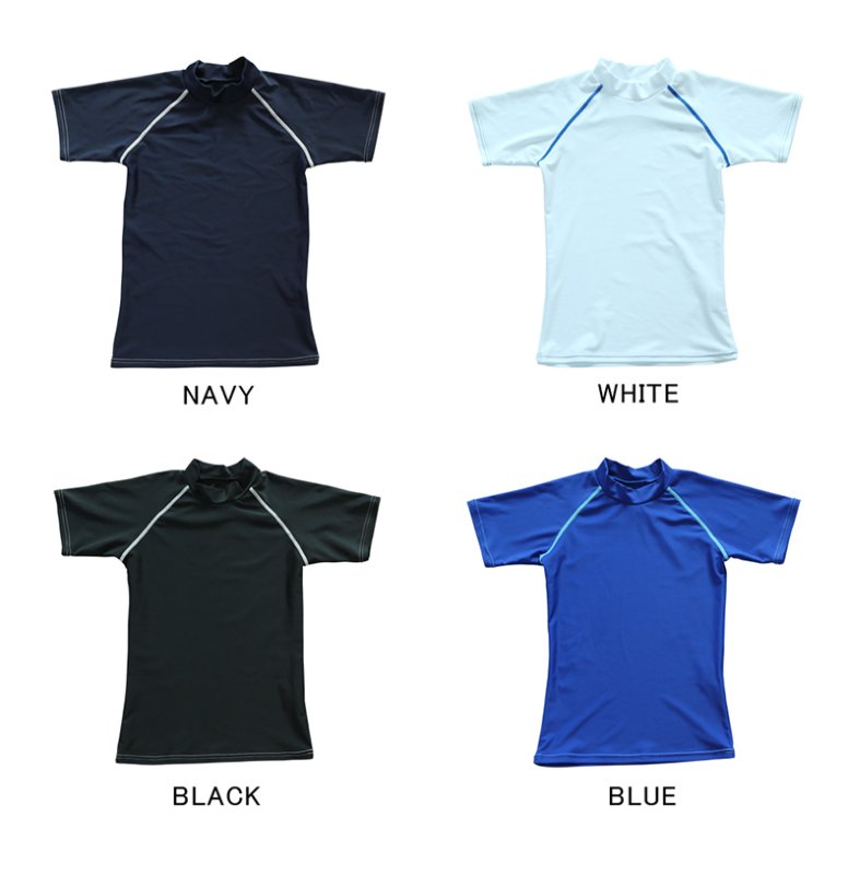 画像5: 男児半袖 水着ウェア ッシュガード キッズ スクール 水着 半袖 ラッシュ tシャツ 子供 学校 水陸両用 スイムウェア スポーツ 小学生 中学生 スイム 男女兼用 [UVカット・冷感速乾] (5)