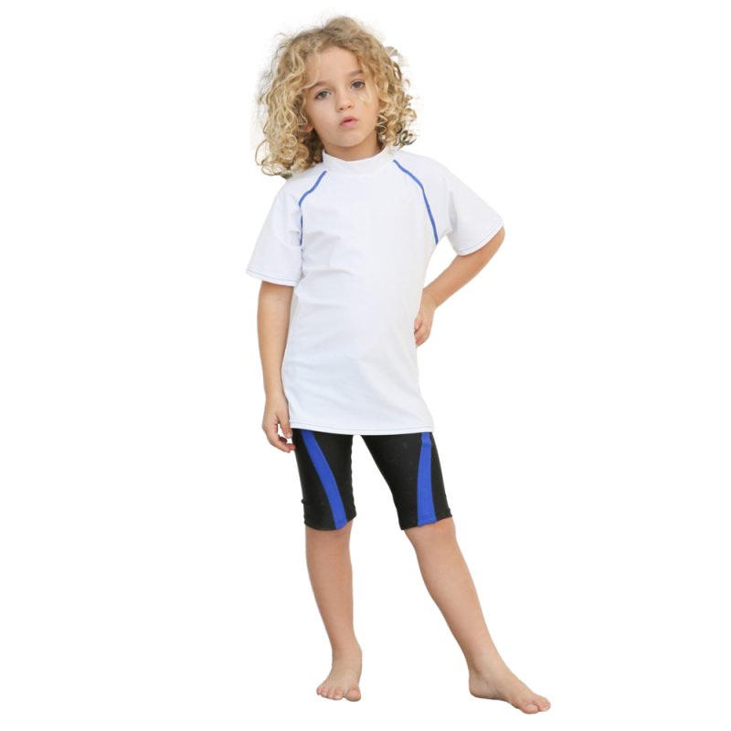 画像10: 男児半袖 水着ウェア ッシュガード キッズ スクール 水着 半袖 ラッシュ tシャツ 子供 学校 水陸両用 スイムウェア スポーツ 小学生 中学生 スイム 男女兼用 [UVカット・冷感速乾] (10)