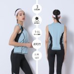 画像11: タンクTシャツ　スポーツブラー　7分レギンス　ヨガ3点セット 揺れないスポーツブラジャー しっかりサポート ヨガブラ トレーニング レディース 伸張 おしゃれ 完璧な形状 快適な動き [SYZ3054] (11)