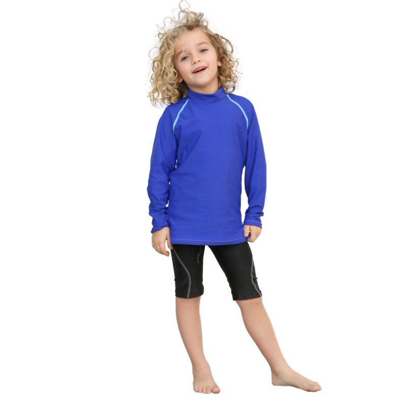 画像10: 男児水着　ロングウェア　ラッシュガード キッズ 長袖 男の子 女の子 ユニセックス Tシャツ クール水着 ハイネック 立ち襟タイプ ス 冷感夏用インナー 水陸両用 スイムウェア 体型カバー 日焼け予防 吸汗速乾 (10)