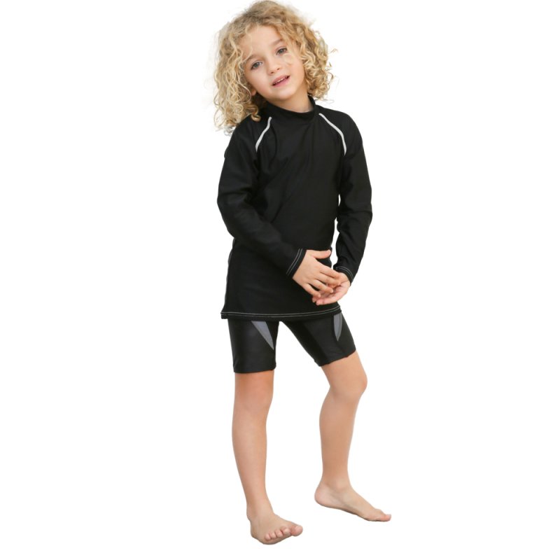 画像9: 男児水着　ロングウェア　ラッシュガード キッズ 長袖 男の子 女の子 ユニセックス Tシャツ クール水着 ハイネック 立ち襟タイプ ス 冷感夏用インナー 水陸両用 スイムウェア 体型カバー 日焼け予防 吸汗速乾 (9)