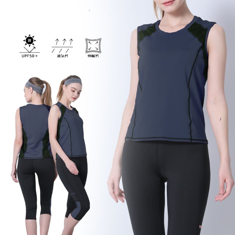 画像14: タンクTシャツ　スポーツブラー　7分レギンス　ヨガ3点セット 揺れないスポーツブラジャー しっかりサポート ヨガブラ トレーニング レディース 伸張 おしゃれ 完璧な形状 快適な動き [SYZ3054] (14)