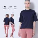 画像16: ヨガ単品Tシャツ スポーツシャツ レディース 冷感 半袖 ヨガウェア トップス スポーツシャツ 半袖速　乾　シンプルカラー [YGW20-17] (16)