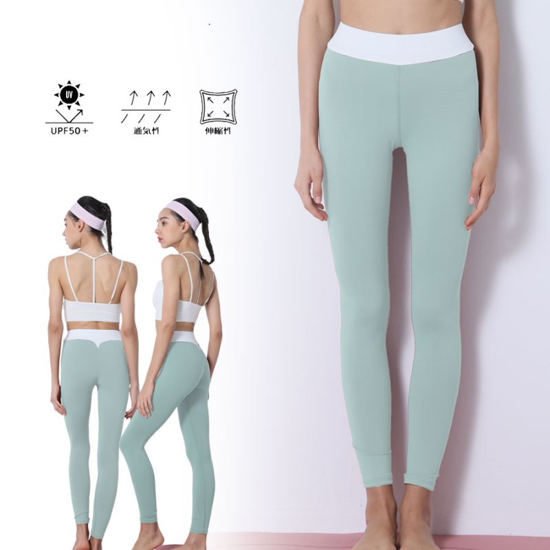 画像17: ヨガレギンス　ヨガウェア レディース レギンス 吸汗速乾 ストレッチ 9分丈 スポーツタイツ ロング 無地 パンツ　UV素材 [SYZ3062] (17)