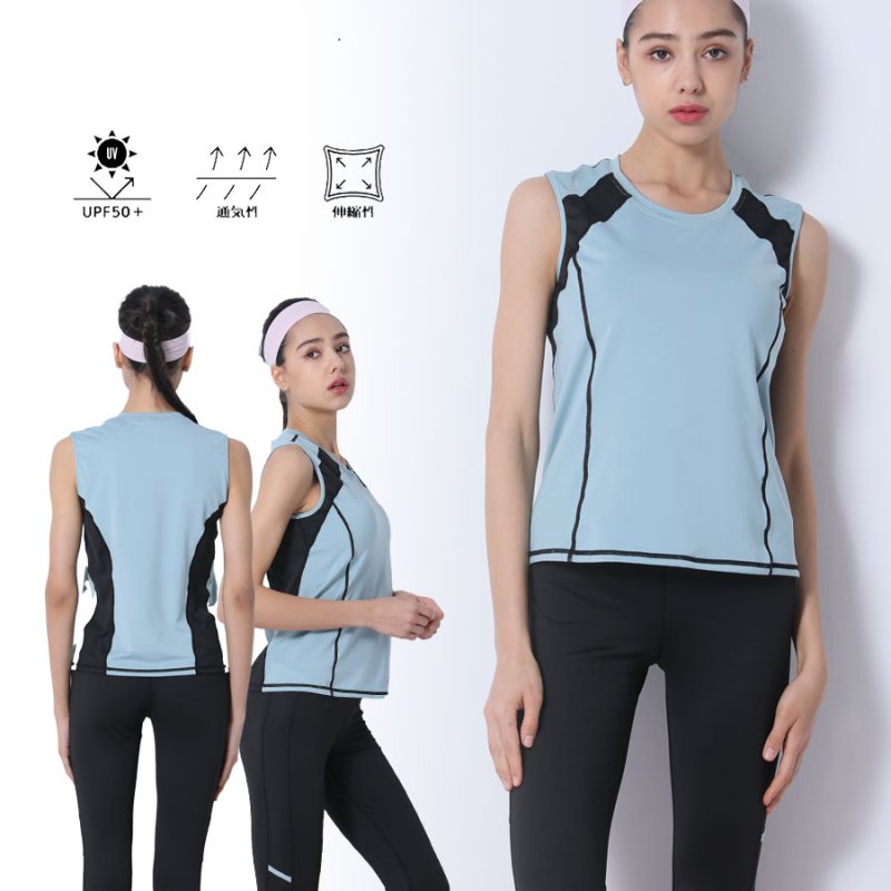 画像15: タンクTシャツ　スポーツブラー　7分レギンス　ヨガ3点セット 揺れないスポーツブラジャー しっかりサポート ヨガブラ トレーニング レディース 伸張 おしゃれ 完璧な形状 快適な動き [SYZ3054] (15)