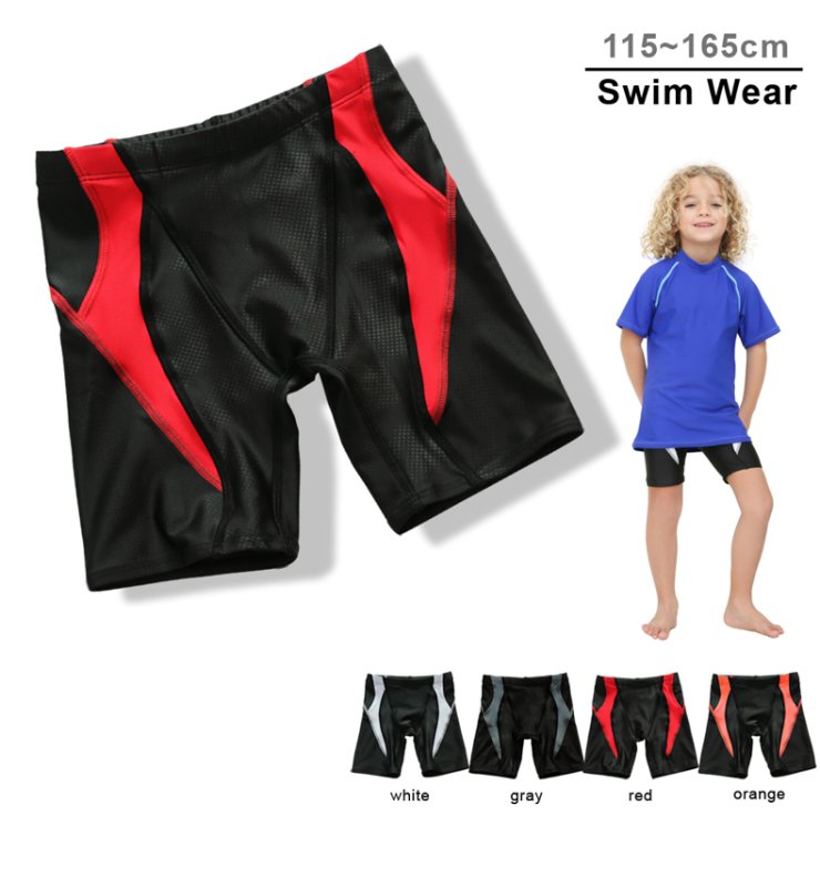 画像1: スクール水着　スイムパンツ 男の子用　男児水着パンツ　プール 海 水泳 ロングレングス スイム　キッズスクール水着 男の子用海パン セミロングタイプ[UPF50+紫外線対策加工] (1)