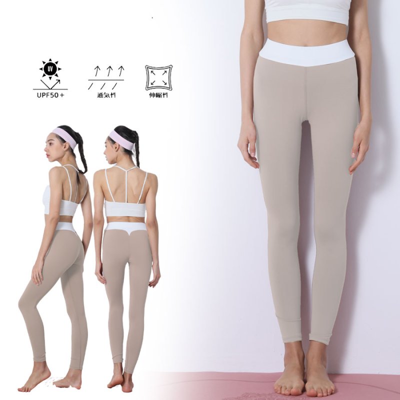 画像16: ヨガレギンス　ヨガウェア レディース レギンス 吸汗速乾 ストレッチ 9分丈 スポーツタイツ ロング 無地 パンツ　UV素材 [SYZ3062] (16)