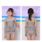 画像11: KIDSキャミソール ハイウェストセット水着　キッズ 水着 女の子 ワンピース水着 ガールズ 女児 小学生 子供用 UVカット かわいい 温泉 夏 旅行 (11)