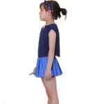 画像13: カチューシャつき インナーつき デニム風スカート 水着Tシャツ キャミソール 体系カバー 子供水着セット　ガールズ 女の子 上下セット キッズ 子供用 UVカット フィットネス水着 (13)