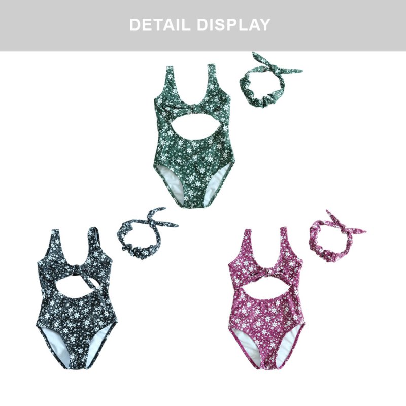 画像3: カチューシャ付き 子供（小）水着 女の子 ワンピース キッズ リボン 子ども用水着 ワンピース 水泳 スイムウェア ウェアキッズ スイムウェア 旅行温泉 紫外線対策 5サイズ (3)